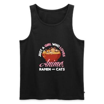 Funny Anime Gift - Men's Premium Organic Tank Top - black - Front - Michal (187cm)
