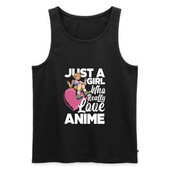Funny Anime Gift - Men's Premium Organic Tank Top - black - Front - Michal (187cm)