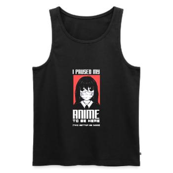 Funny Anime Gift - Men's Premium Organic Tank Top - black - Front - Michal (187cm)
