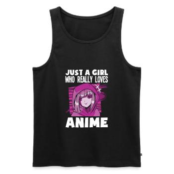 Funny Anime Gift - Men's Premium Organic Tank Top - black - Front - Michal (187cm)