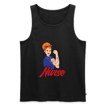 Krankenschwester Pfleger Krankenpfleger - Männer Premium Bio Tank Top - Schwarz - Vorne - Michal (187cm)