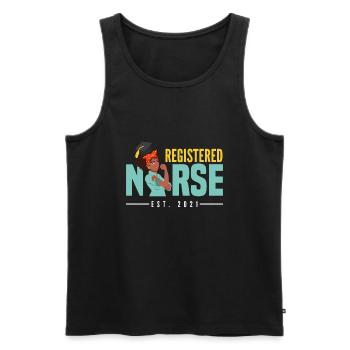Krankenschwester Pfleger Krankenpfleger - Männer Premium Bio Tank Top - Schwarz - Vorne - Michal (187cm)