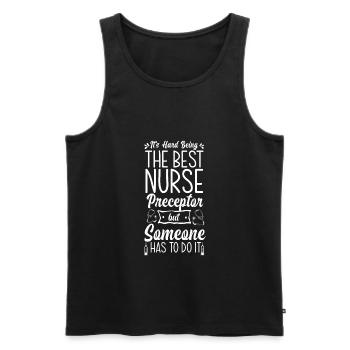 Krankenschwester Pfleger Krankenpfleger - Männer Premium Bio Tank Top - Schwarz - Vorne - Michal (187cm)