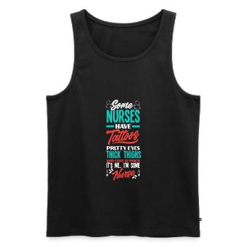 Krankenschwester Pfleger Krankenpfleger - Männer Premium Bio Tank Top - Schwarz - Vorne - Michal (187cm)