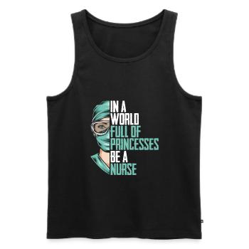 Krankenschwester Pfleger Krankenpfleger - Männer Premium Bio Tank Top - Schwarz - Vorne - Michal (187cm)