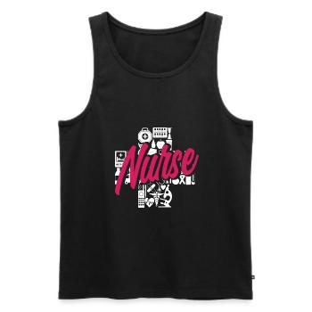 Krankenschwester Pfleger Krankenpfleger - Männer Premium Bio Tank Top - Schwarz - Vorne - Michal (187cm)