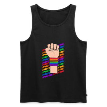 Fierté LGBT Fierté LGBTQ - Débardeur bio Premium Homme - noir - Devant - Michal (187cm)