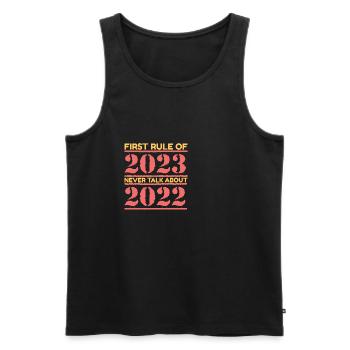 Happy New Year 2023 New Year's Eve Christmas - Men's Premium Organic Tank Top - black - Front - AI Model Male 178 light (178cm)