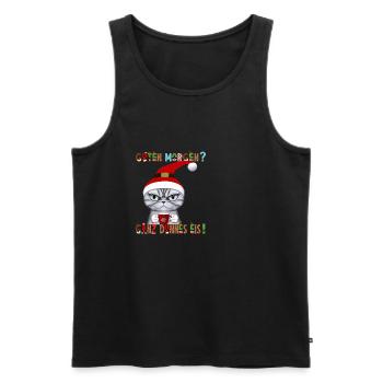 Ganz Dünnes Eis Morgenmuffel Katze Kaffee - Männer Premium Bio Tank Top - Schwarz - Vorne - Michal (187cm)
