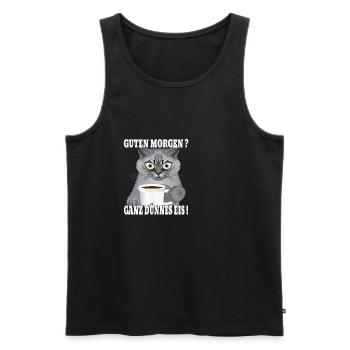 Ganz Dünnes Eis Morgenmuffel Katze Kaffee - Männer Premium Bio Tank Top - Schwarz - Vorne - Michal (187cm)
