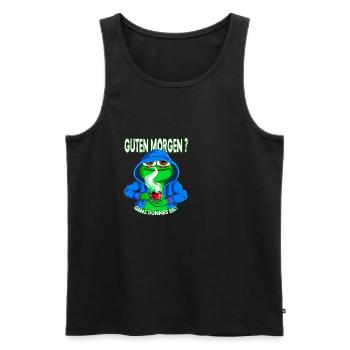 Ganz Dünnes Eis Morgenmuffel Frosch Kaffee - Männer Premium Bio Tank Top - Schwarz - Vorne - Michal (187cm)