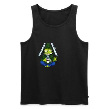 Very thin ice cream Morning grouch frog coffee - Men's Premium Organic Tank Top - black - Front - AI Model Male 178 light (178cm)