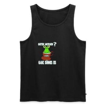 Ganz Dünnes Eis Morgenmuffel Frosch Kaffee - Männer Premium Bio Tank Top - Schwarz - Vorne - Michal (187cm)