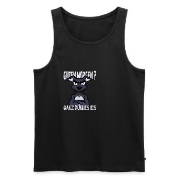 Ganz Dünnes Eis Morgenmuffel Hund Kaffee - Männer Premium Bio Tank Top - Schwarz - Vorne - Michal (187cm)