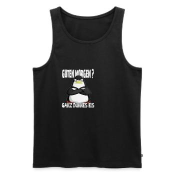 Ganz Dünnes Eis Morgenmuffel Pinguin Kaffee - Männer Premium Bio Tank Top - Schwarz - Vorne - Michal (187cm)