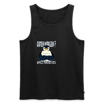 Ganz Dünnes Eis Morgenmuffel Pinguin Kaffee - Männer Premium Bio Tank Top - Schwarz - Vorne - Michal (187cm)
