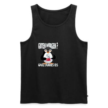 Ganz Dünnes Eis Morgenmuffel Pinguin Kaffee - Männer Premium Bio Tank Top - Schwarz - Vorne - Michal (187cm)
