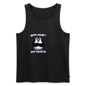Ganz Dünnes Eis Morgenmuffel Pinguin Kaffee - Männer Premium Bio Tank Top - Schwarz - Vorne - Michal (187cm)