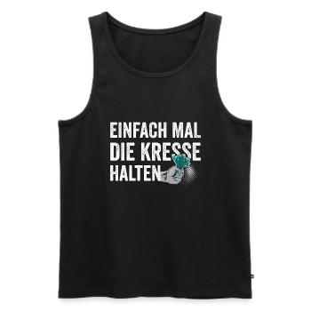 Einfach Mal die Kresse Halten Gartenlust Gärtner - Männer Premium Bio Tank Top - Schwarz - Vorne - Michal (187cm)