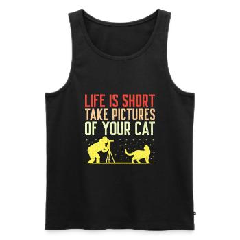 Cat Photographers Cat Lovers Photograpy Cats Photo - Men's Premium Organic Tank Top - black - Front - Michal (187cm)