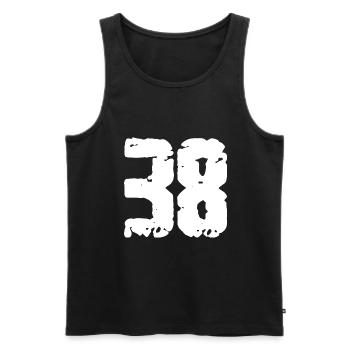 38 Nombre Vintage - Débardeur bio Premium Homme - noir - Devant - Michal (187cm)