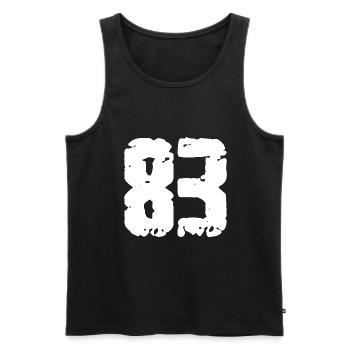 83 Nombre Vintage - Débardeur bio Premium Homme - noir - Devant - Michal (187cm)