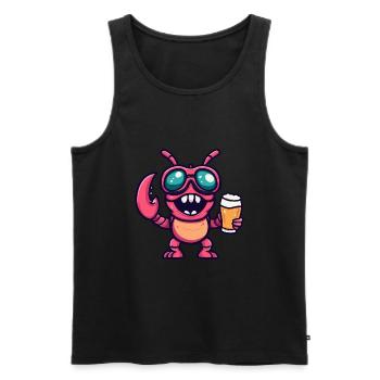 Hummer Krebs Apres Ski Bier Comic - Männer Premium Bio Tank Top - Schwarz - Vorne - Michal (187cm)