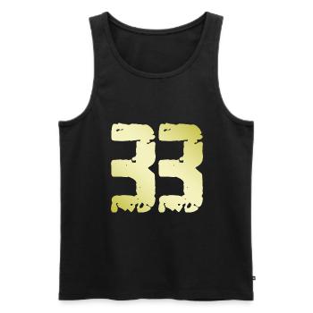 33 Zahl Vintage - Männer Premium Bio Tank Top - Schwarz - Vorne - AI Model Male 178 light (178cm)