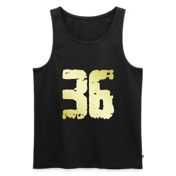 36 Number Vintage - Men's Premium Organic Tank Top - black - Front - Michal (187cm)
