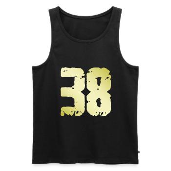 38 Number Vintage - Men's Premium Organic Tank Top - black - Front - Michal (187cm)