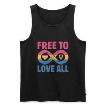 Libre d’aimer tous les LGBTQIA Mois de la fierté Pansexualité - Débardeur bio Premium Homme - noir - Devant - Michal (187cm)