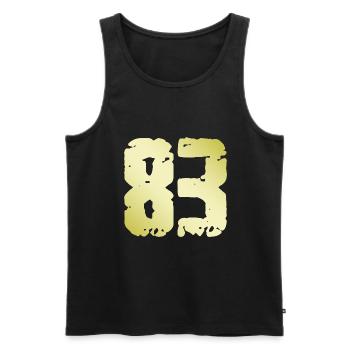 83 Nombre Vintage - Débardeur bio Premium Homme - noir - Devant - Michal (187cm)