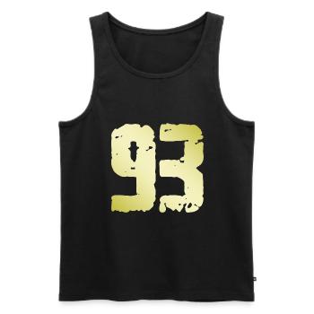 93 Number Vintage - Men's Premium Organic Tank Top - black - Front - Michal (187cm)