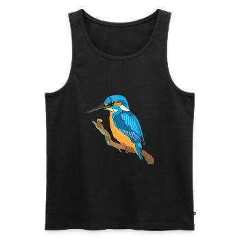Eisvogel, Kingfisher - Männer Premium Bio Tank Top - Schwarz - Vorne - AI Model Male 178 light (178cm)