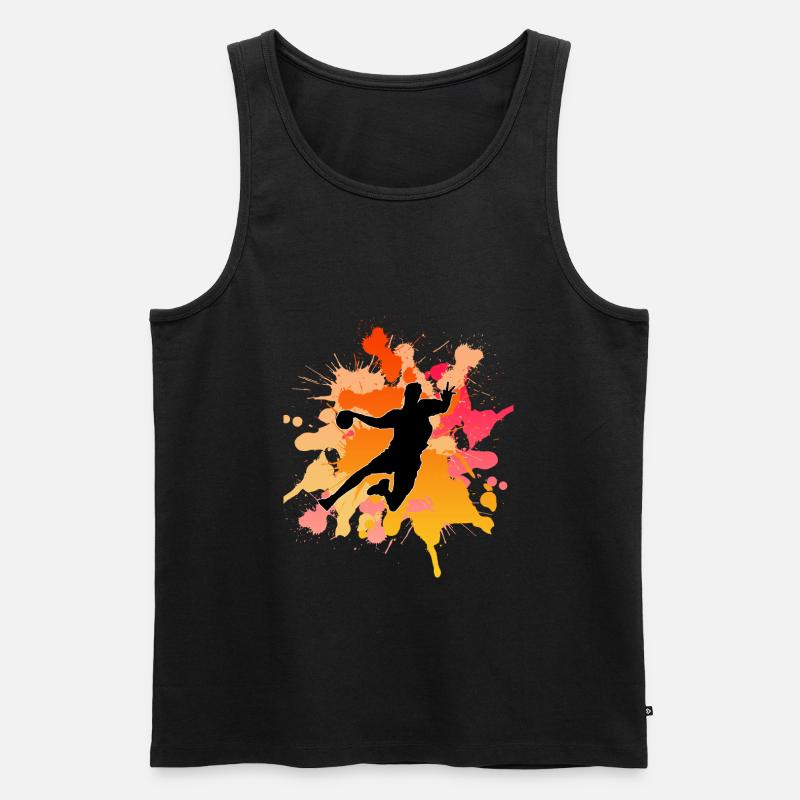 Handball - Männer Premium Bio Tank Top - Schwarz