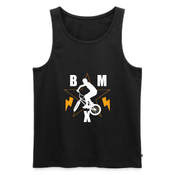 BMX / BMX Fahrrad / Fahrrad / Geschenk / Radfahrer - Männer Premium Bio Tank Top - Schwarz - Vorne - Michal (187cm)