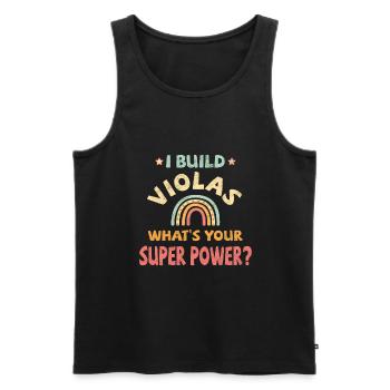 Je construis Violas quel est votre super pouvoir? - Débardeur bio Premium Homme - noir - Devant - Michal (187cm)