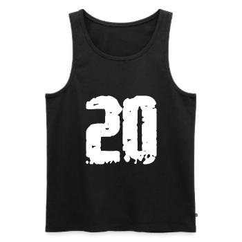 20 Zahl Vintage - Männer Premium Bio Tank Top - Schwarz - Vorne - Michal (187cm)