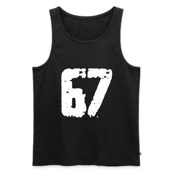 67 Zahl Vintage - Männer Premium Bio Tank Top - Schwarz - Vorne - Michal (187cm)