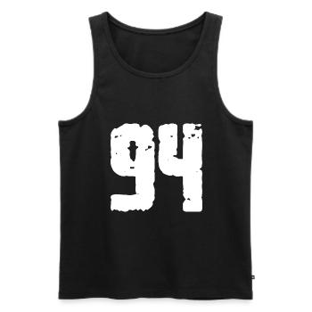 94 Nombre Vintage - Débardeur bio Premium Homme - noir - Devant - Michal (187cm)