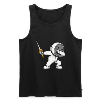 Dubbing Fechter Fechter Degen Degen Fechter Athlet - Männer Premium Bio Tank Top - Schwarz - Vorne - AI Model Male 178 light (178cm)