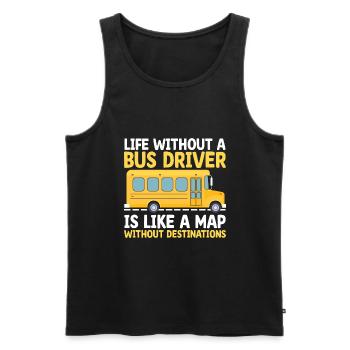La vie sans chauffeur de bus est comme une carte sans - Débardeur bio Premium Homme - noir - Devant - AI Model Male 178 light (178cm)