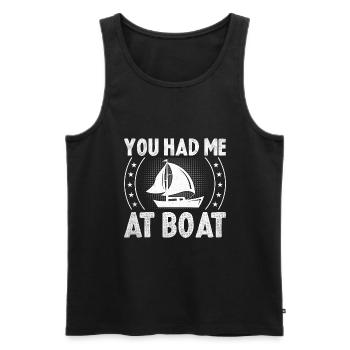 Vous m’avez eu au bateau Pédalo - Débardeur bio Premium Homme - noir - Devant - Michal (187cm)