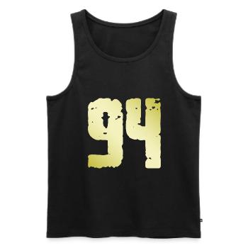 94 Number Vintage - Men's Premium Organic Tank Top - black - Front - AI Model Male 178 light (178cm)