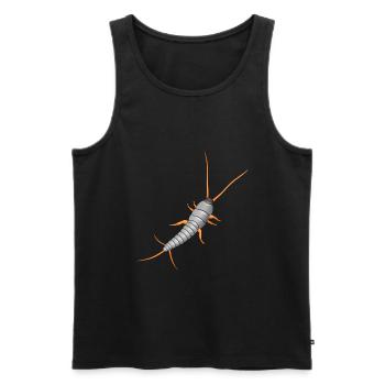 Poissons argentés, Lepisma saccharina, silverfish - Débardeur bio Premium Homme - noir - Devant - Michal (187cm)