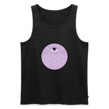 HERE FOR THE SAVASANA - Men's Premium Organic Tank Top - black - Front - Michal (187cm)