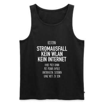 Gestern Stromausfall kein Internet kein WLAN Gamer - Männer Premium Bio Tank Top - Schwarz - Vorne - Michal (187cm)