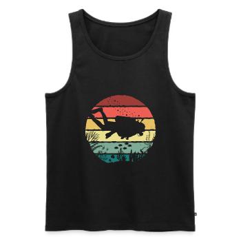 Retro Graphic Snorkeler Scuba Diver Diving Snorkel - Männer Premium Bio Tank Top - Schwarz - Vorne - Michal (187cm)