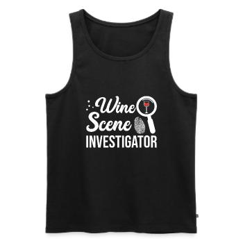 Wine Scene Investigator True Crime Weintrinker - Männer Premium Bio Tank Top - Schwarz - Vorne - AI Model Male 178 light (178cm)