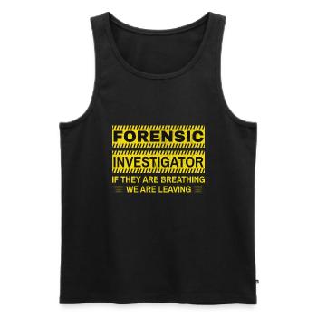 Forensic Technician Crime Scene Investigator Criminologist - Men's Premium Organic Tank Top - black - Front - AI Model Male 178 light (178cm)